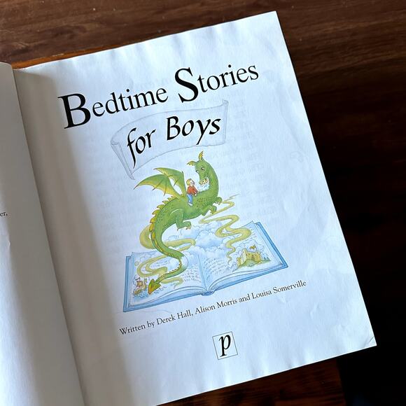 Vintage 2000 Bedtime Stories For Boys Hardcover Oversized Lap Book - Picture 4 of 12